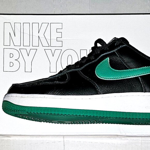 BRAND NEW IN BOX AF1 NIKE BY YOU BLACK W/GREEN SWOOSH PHILADELPHIA EAGLES SZ 9.5